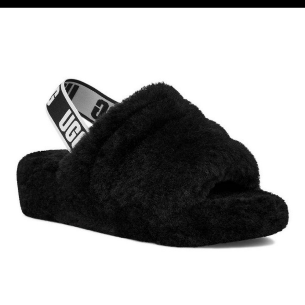 NWT Black Fluff Yeah Slide - Women